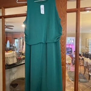 Ann Taylor Dark Teal Sleeveless Maxi Dress
